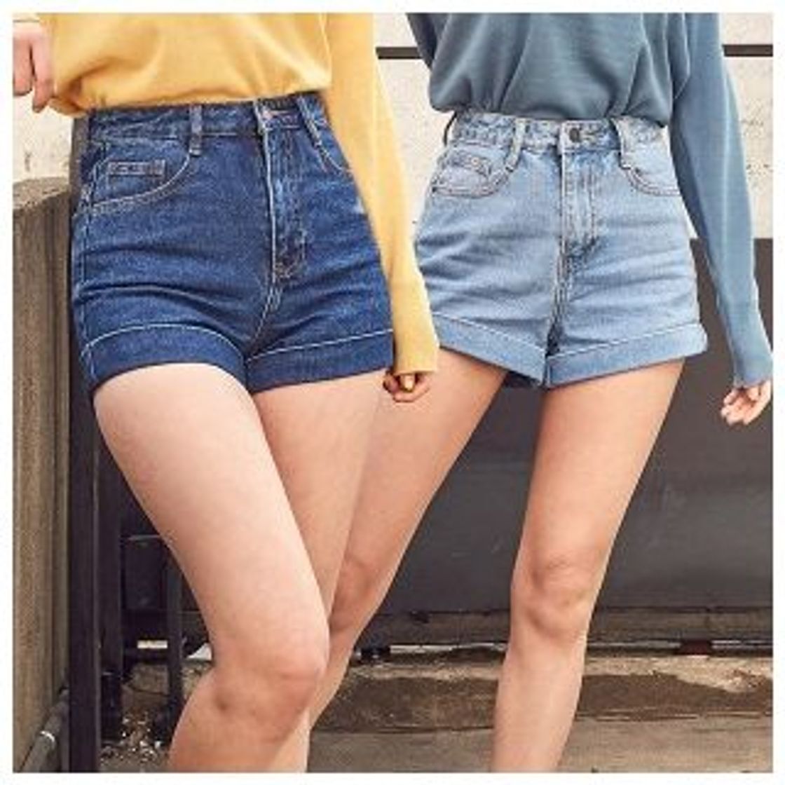 Social chuu Pantalones vaqueros cortos con dobladillo | YesStyle