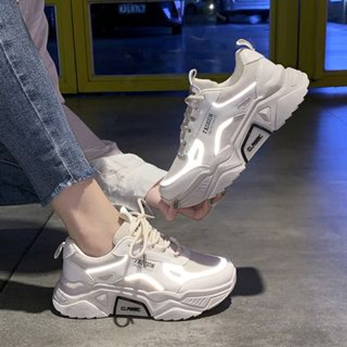 Social Shanhoo Reflective Chunky Sneakers | YesStyle