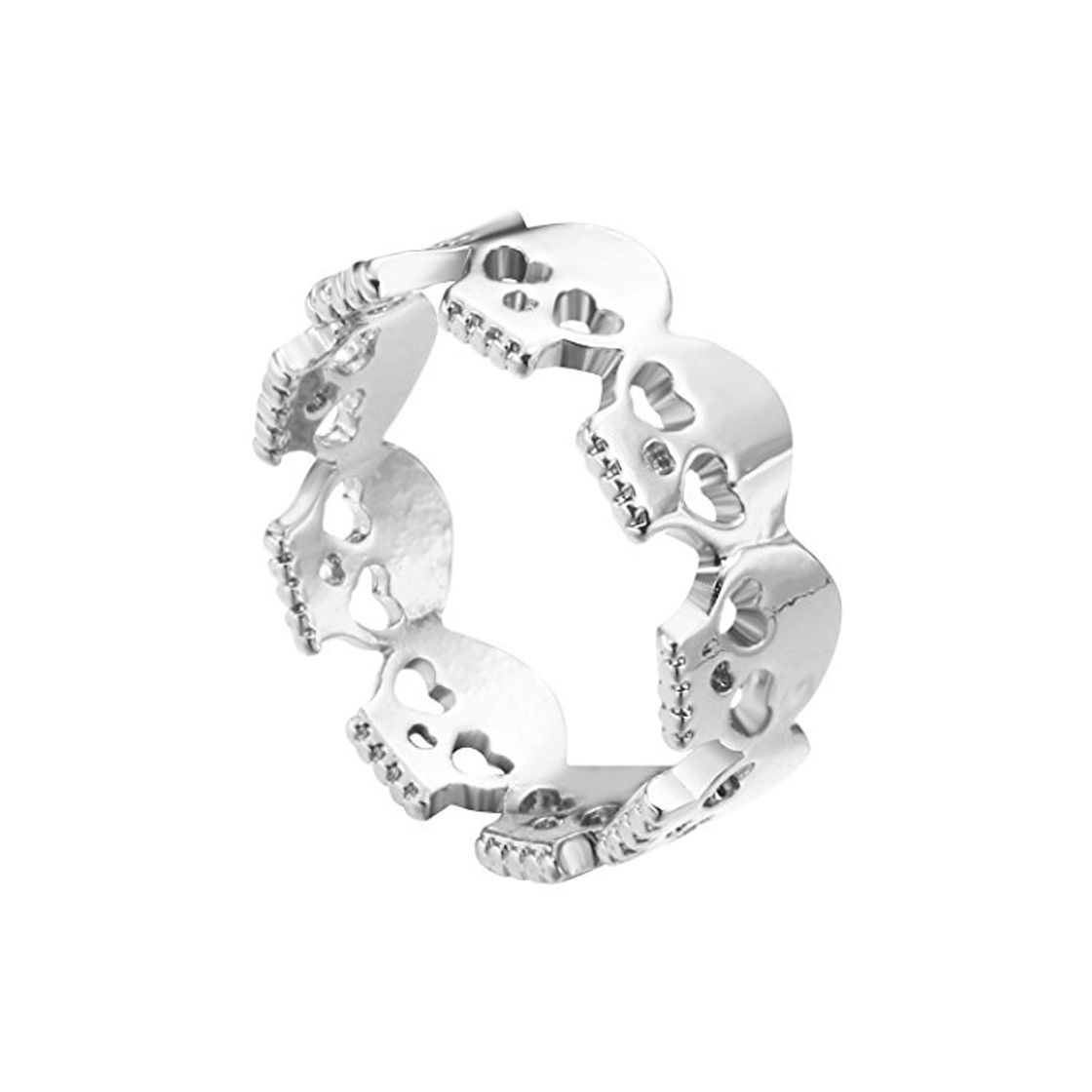 Social Anillo vintage estilo punk para mujeres con corazones y calaveras