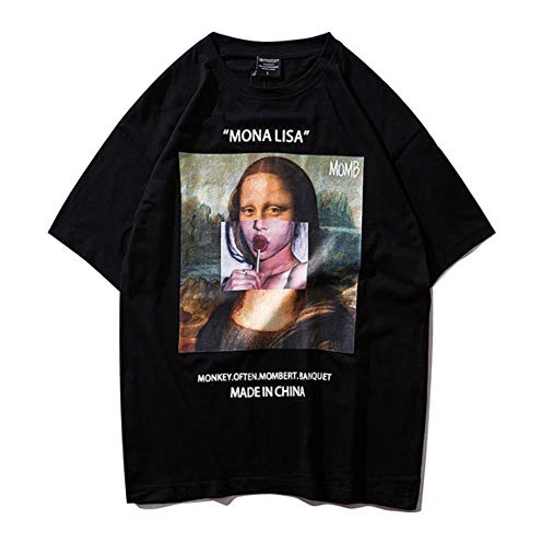 Social BALENOEY-T Camisetas Corto Manga por Mona-Lisa Pirulí Impresión Unisexo T-Shirts Aficionados Hombres