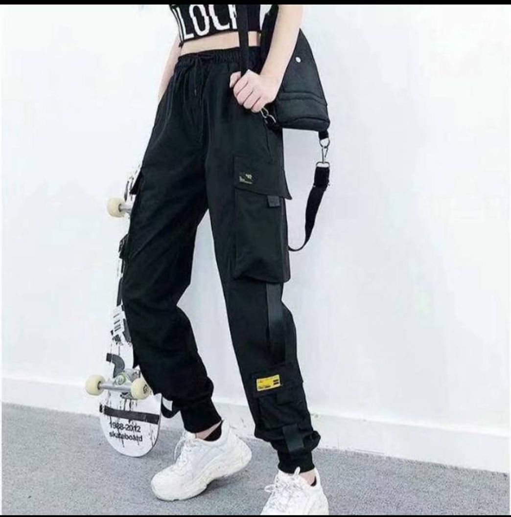 Social Calça de carga casual multi bolsos