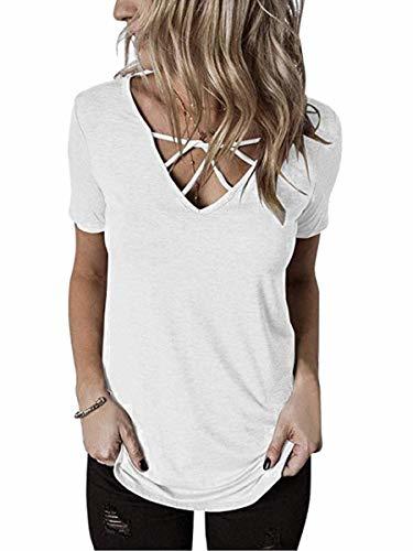 Product Evelife Mujer Camisa Blusa Elegante Manga Corta Camisa Suelta Casual Verano Shirts