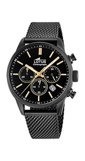 Lotus Reloj Cronógrafo para Hombre de Cuarzo con Correa en Acero Inoxidable