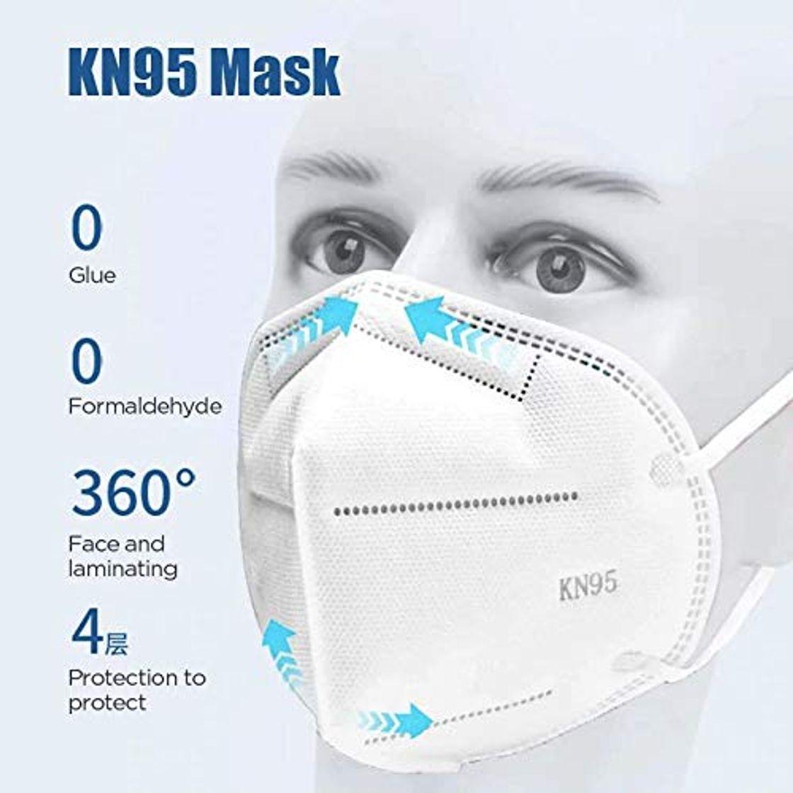 Belleza Tomashi Mascarillas Protectoras KN95/FFP2 con 4 Capas