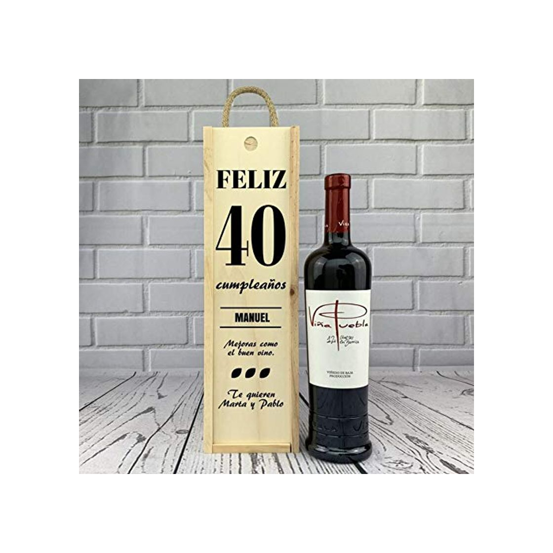 Producto Caja 1 Botella de vino tinto “Feliz Cumpleaños”