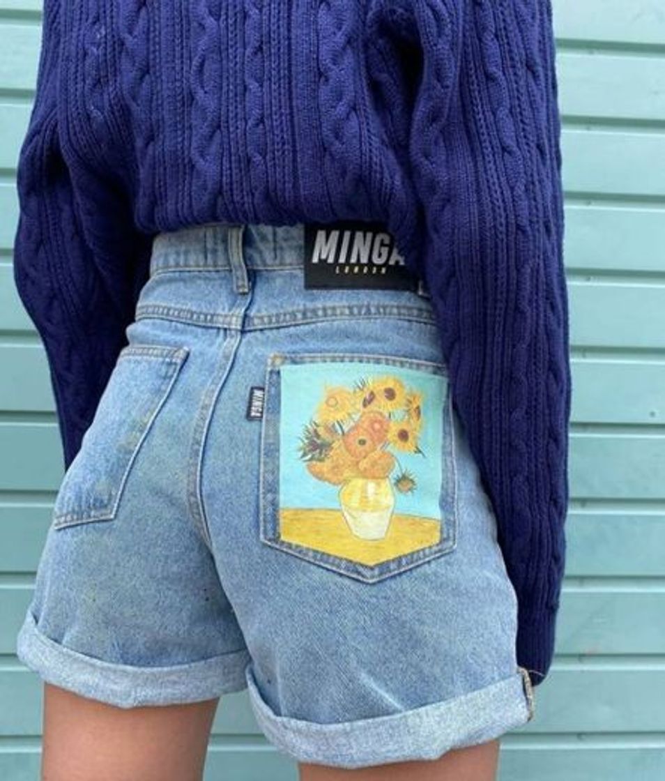 ART POCKET DENIM SHORTS