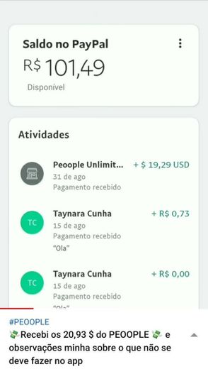 Pagamento peoople. 💸💥😋          peoople payment