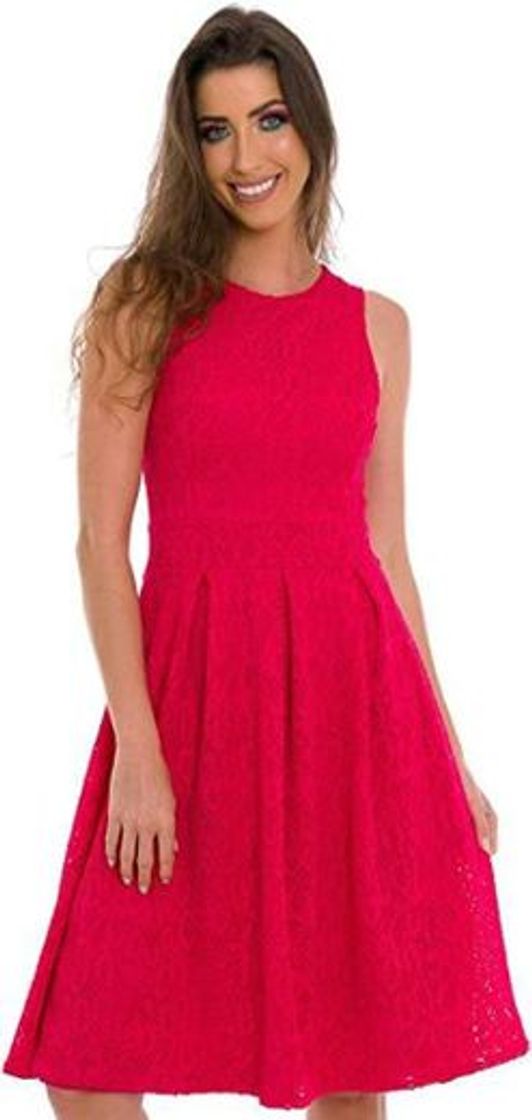 Producto Vestido Midi Com Pregas Rosa Pink