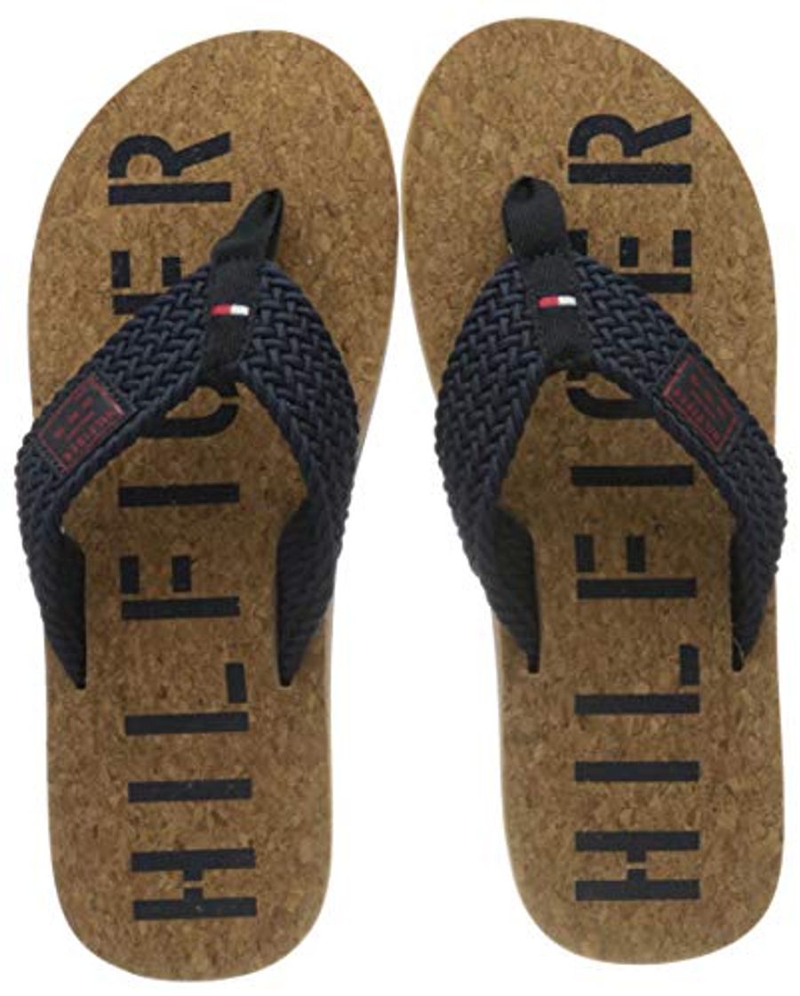 Fashion Tommy Hilfiger Casual Cork Beach Sandal, Sandalias con Punta Abierta para Hombre,