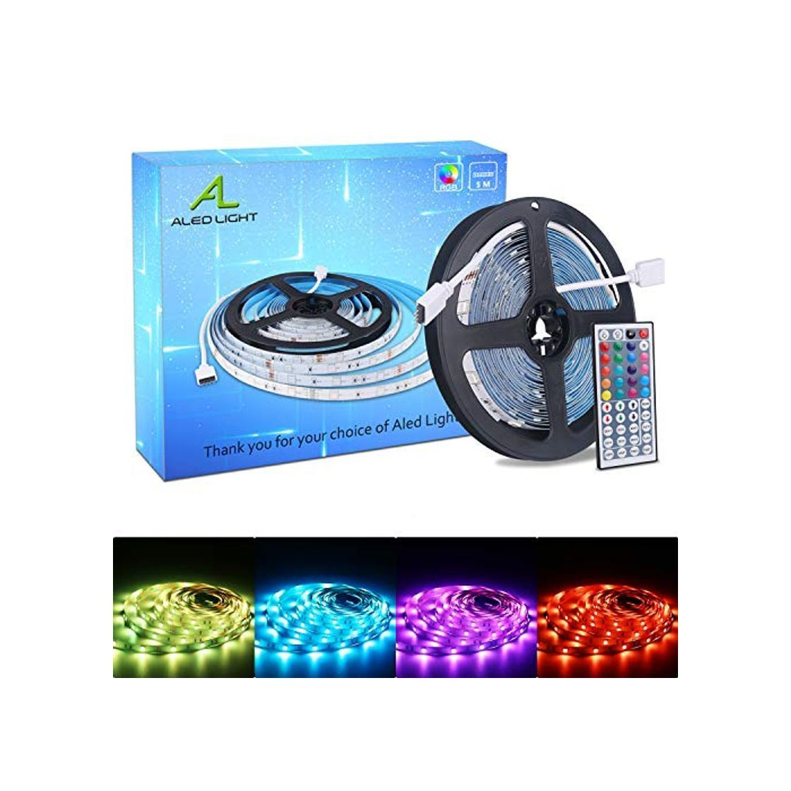 Social ALED LIGHT Tiras LED 5050 RGB 5m de Longitud 150 LED Multicolor