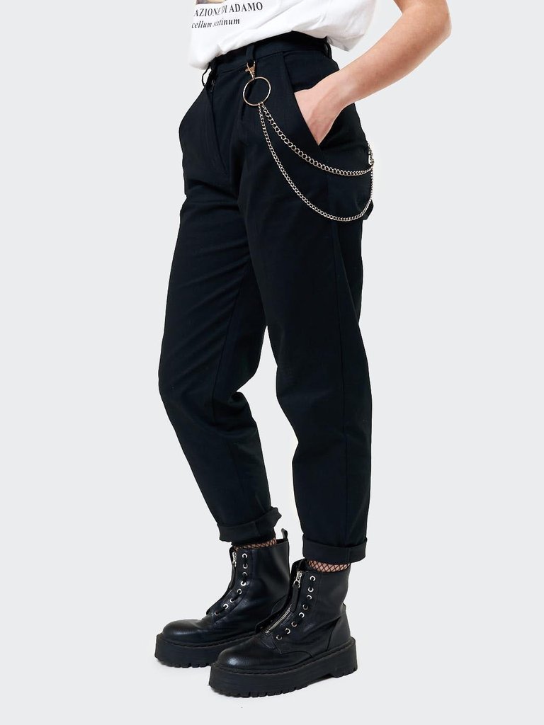 Product Black peg trousers with chain 