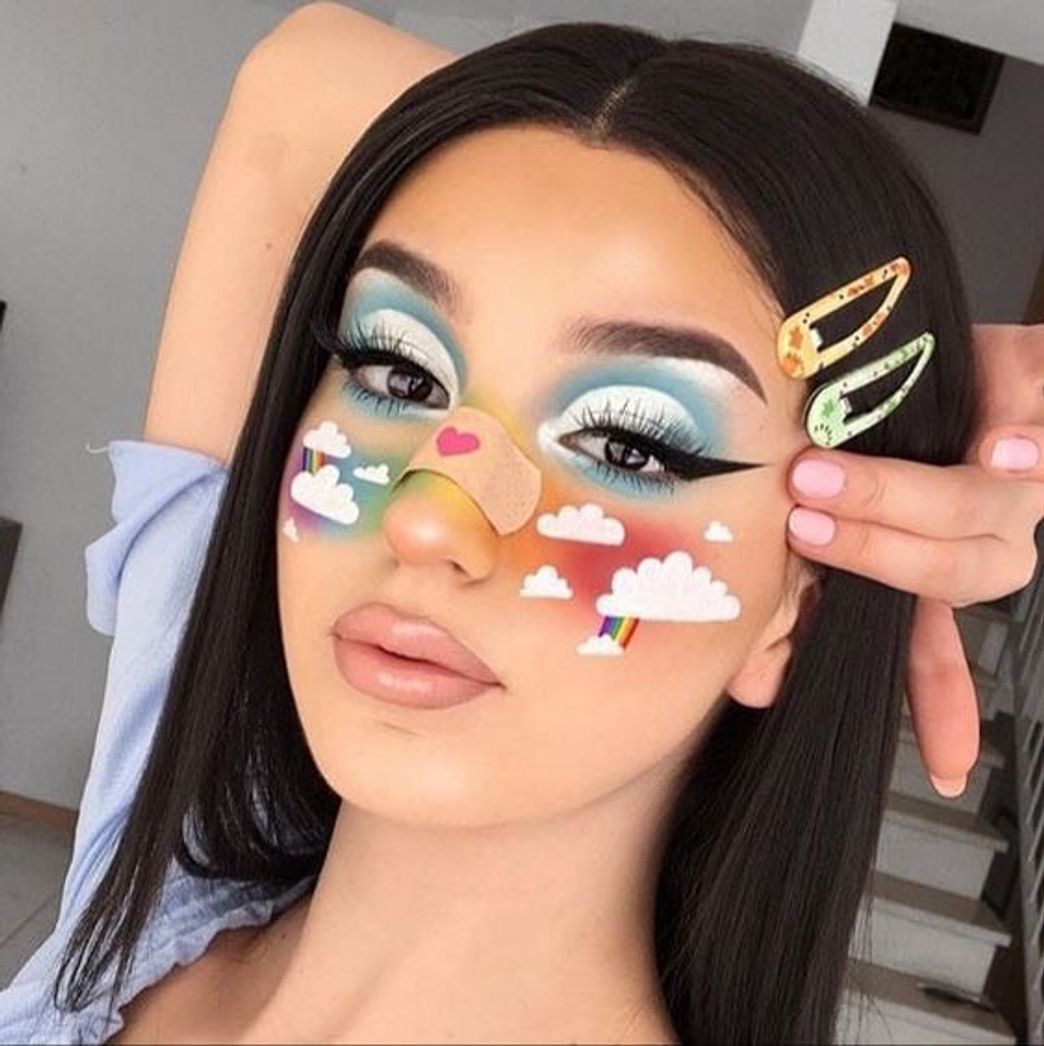 Moda Maquillaje colorido 💚🧡❤️💙