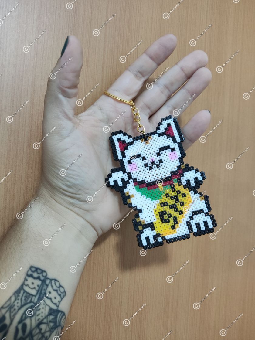 Moda Chaveiro Maneki Neko 