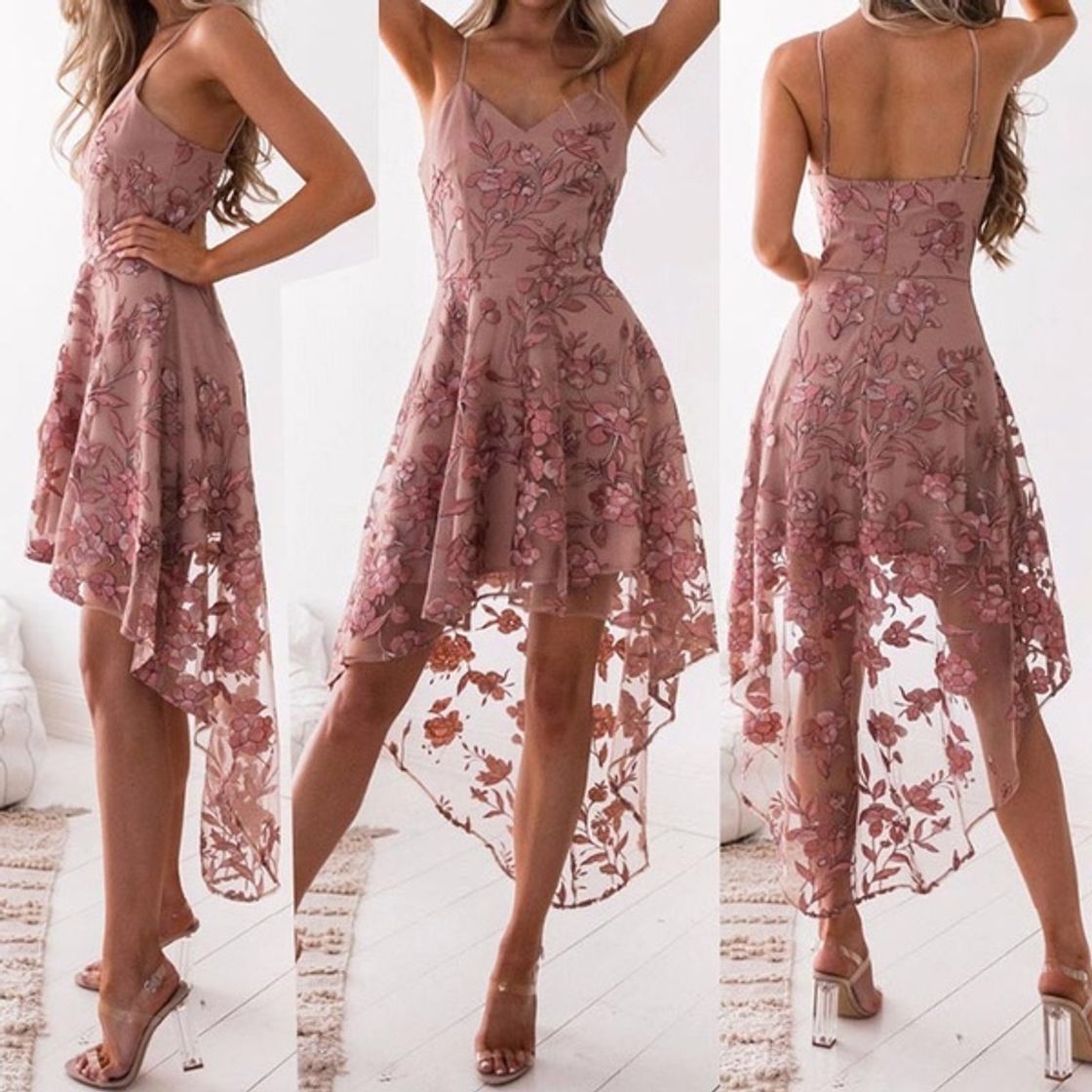 Fashion Women Fashion Sexy Elegant Floral Embroidery Lace Dress Ladi