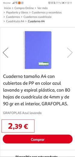 Cuaderno A4 GRAFOPLAS Azul lavanda | Alcampo Compra Online