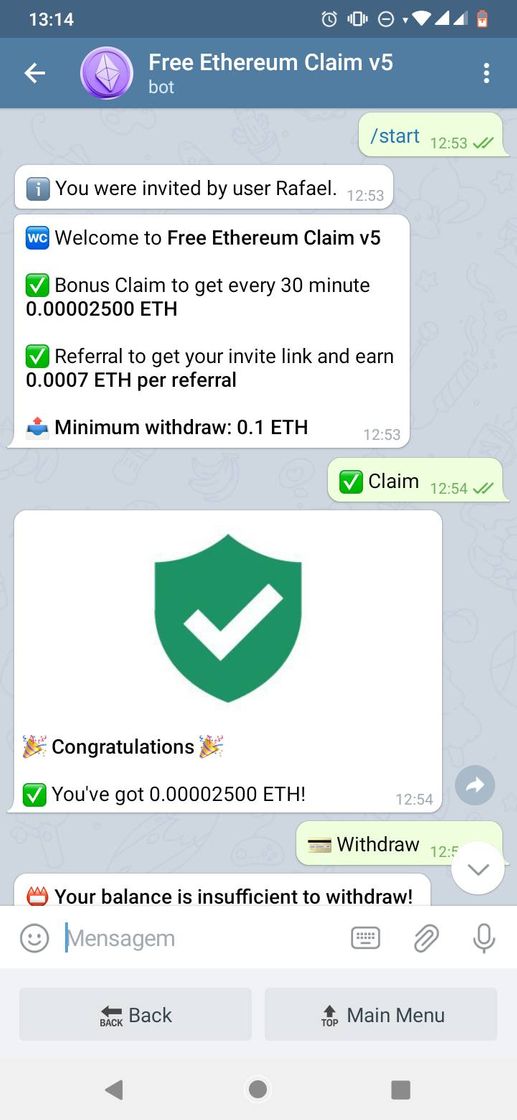 App Ganhe em dólar,entre no link