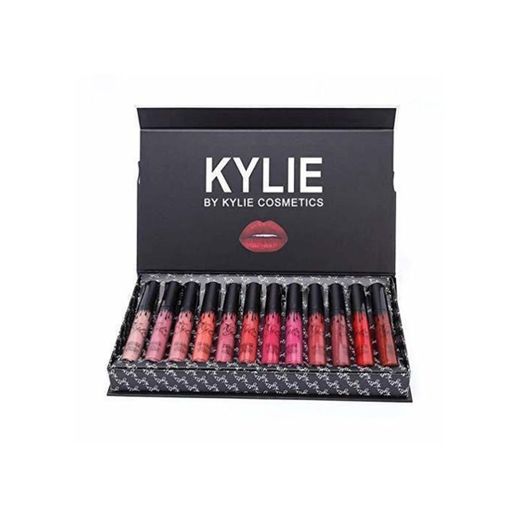 Hehilark Kylie 12 Piezas/Colores Kit de lápices labiales Mate portátil Hidratante Lip