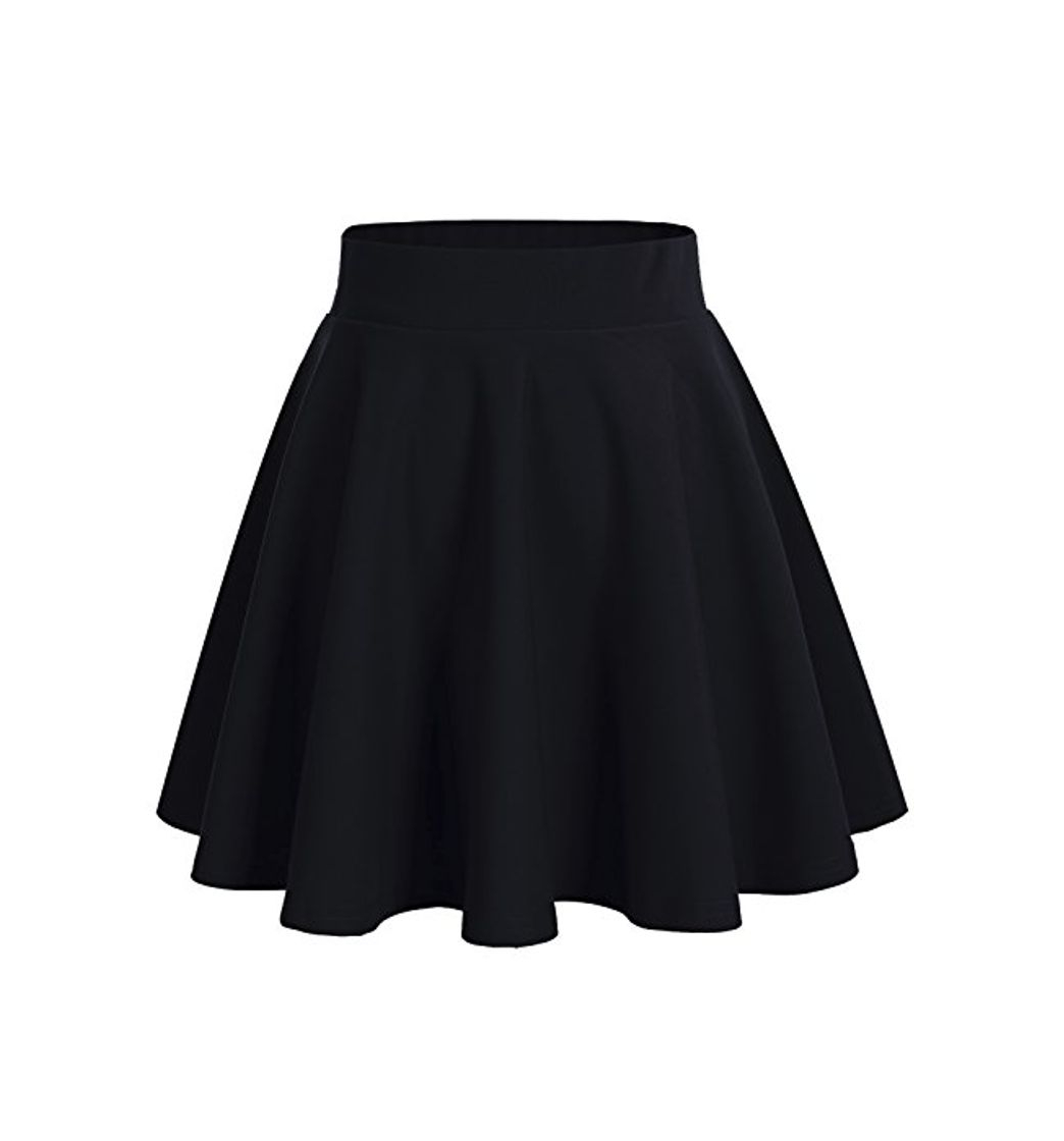Social DRESSTELLS Falda Mujer Mini Corto Elástica Plisada Básica Multifuncional Black M