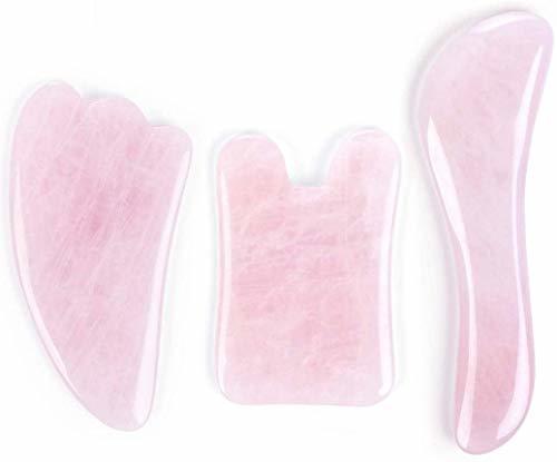 Product Pink Rose Quartz Gua Sha Board for Facial Skincare 100% Natural Healing