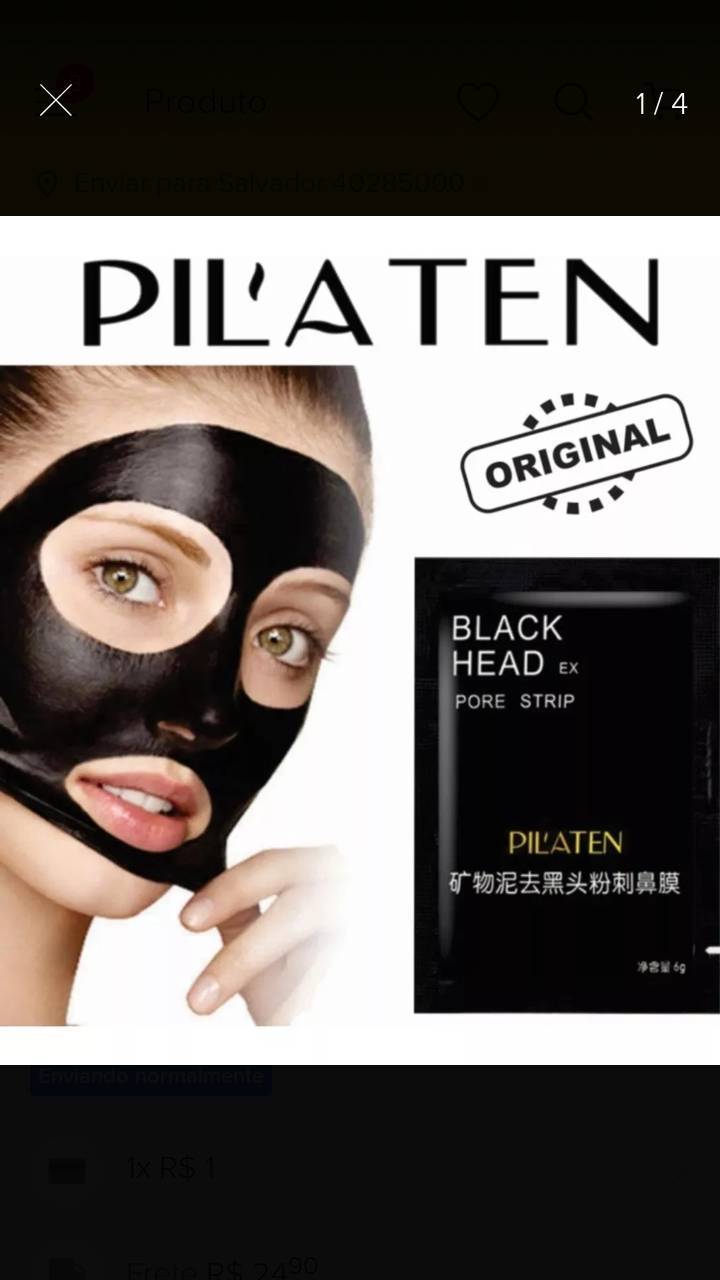 Products Máscara Preta Tira Cravos Black Head Pilaten Sachê 6g