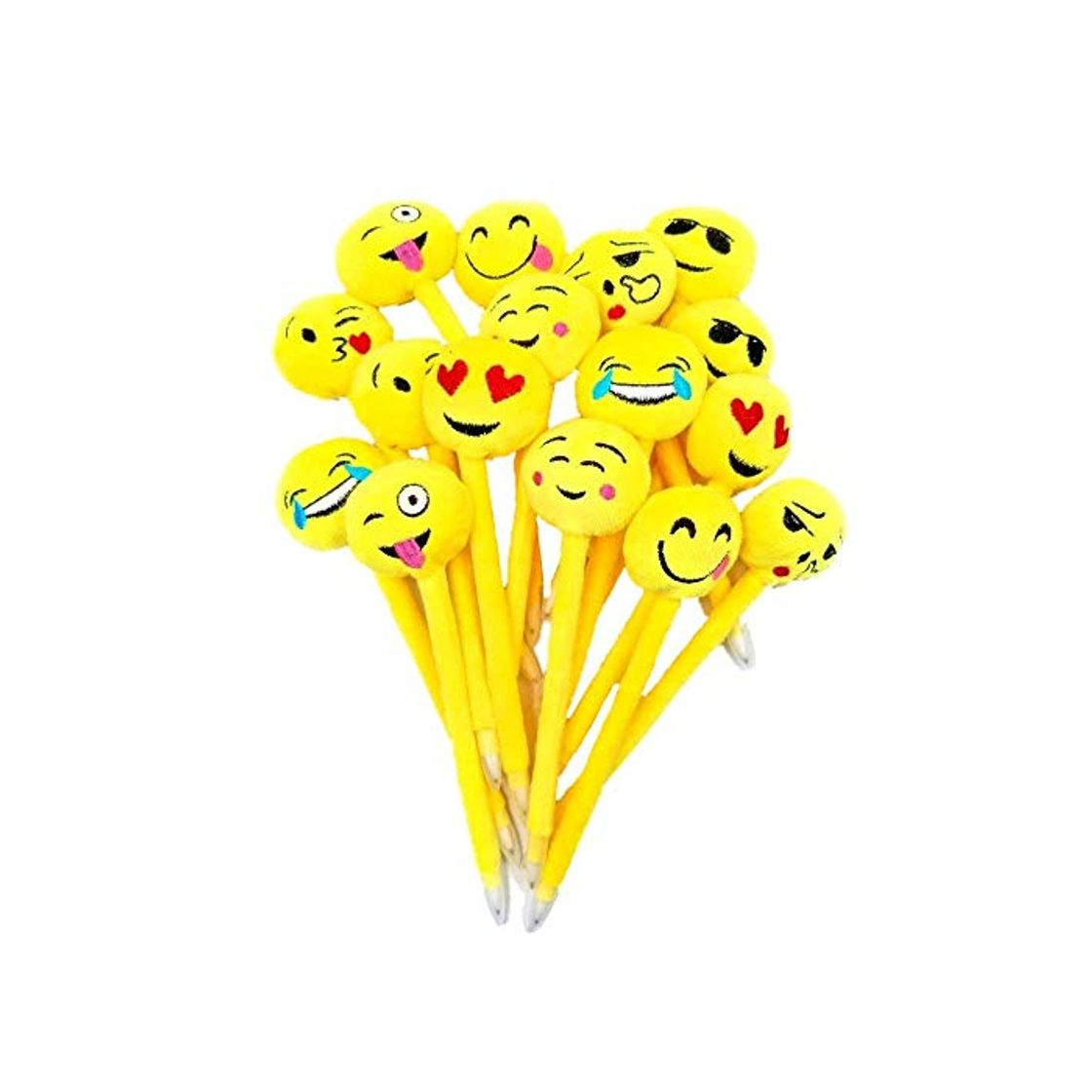 Product JZK 16 Bolígrafos plumas novedad para niños linda emoji peluche ballpoint pen