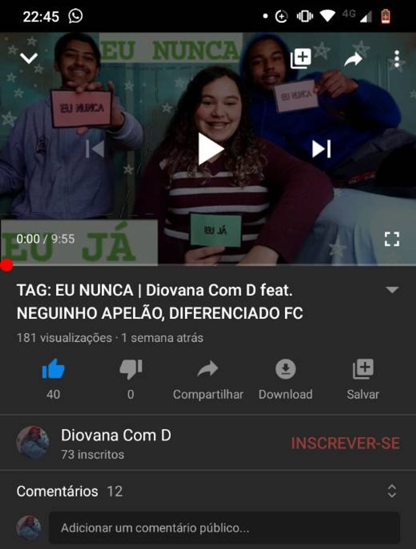 Social TAG: EU NUNCA/EU JÁ