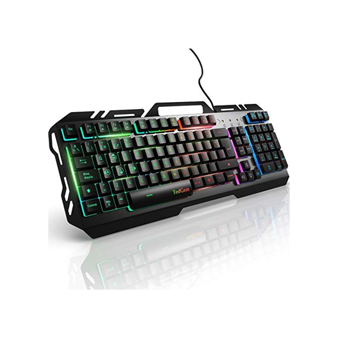 Social Teclados Gaming, TedGem Teclado Gaming, Teclado USB, Teclado Gaming PS4 LED Retroiluminado