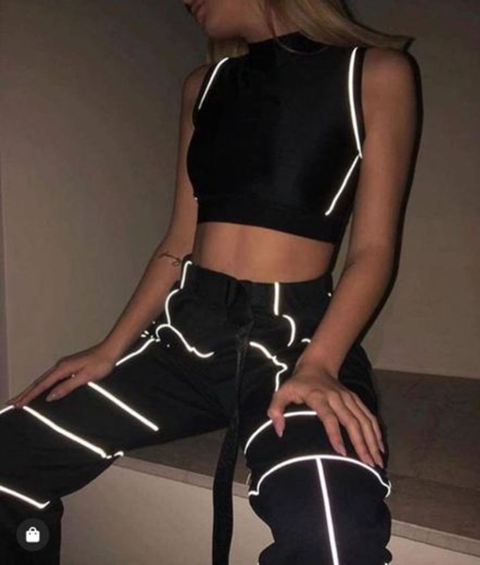 Social Crooped refletivo futuristic/ calça futuristic 