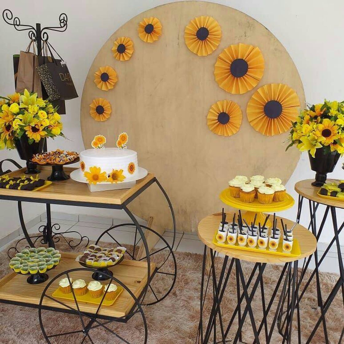 Fashion TEMA GIRASSOL FESTA SIMPLES EM CASA🌻🌻