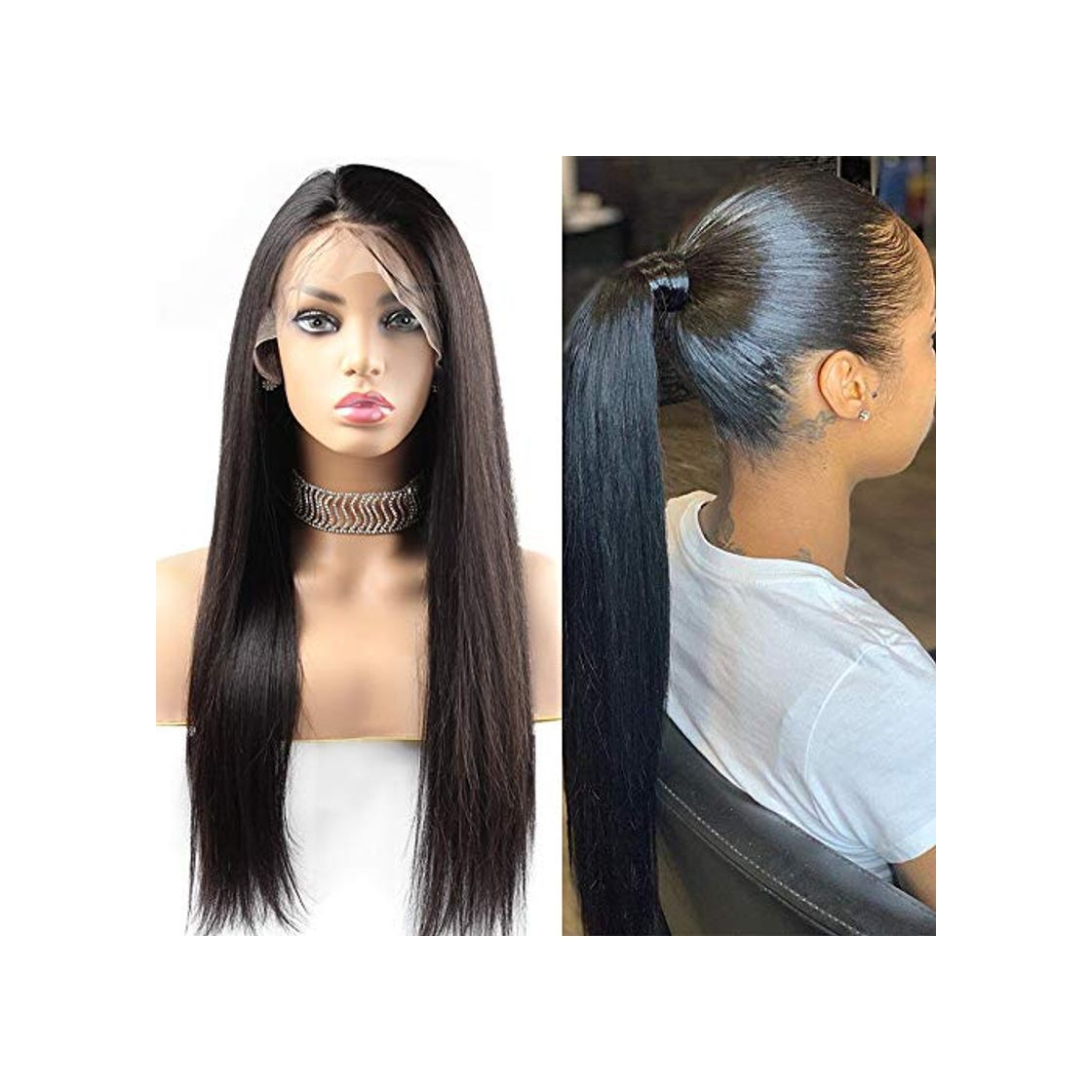 Product Giannay Straight Lace Front Wigs Glueless Wig for Black Women Synthetic Lace