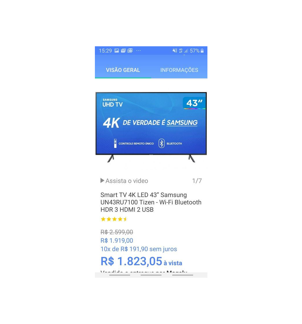 Product Smart   tv 43 polegadas frete grátis 