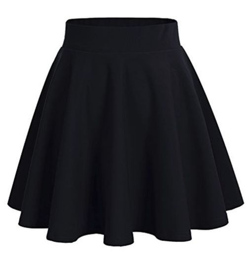 Dresstells Falda Mujer Mini Corto Elástica Plisada Básica Multifuncional Black S