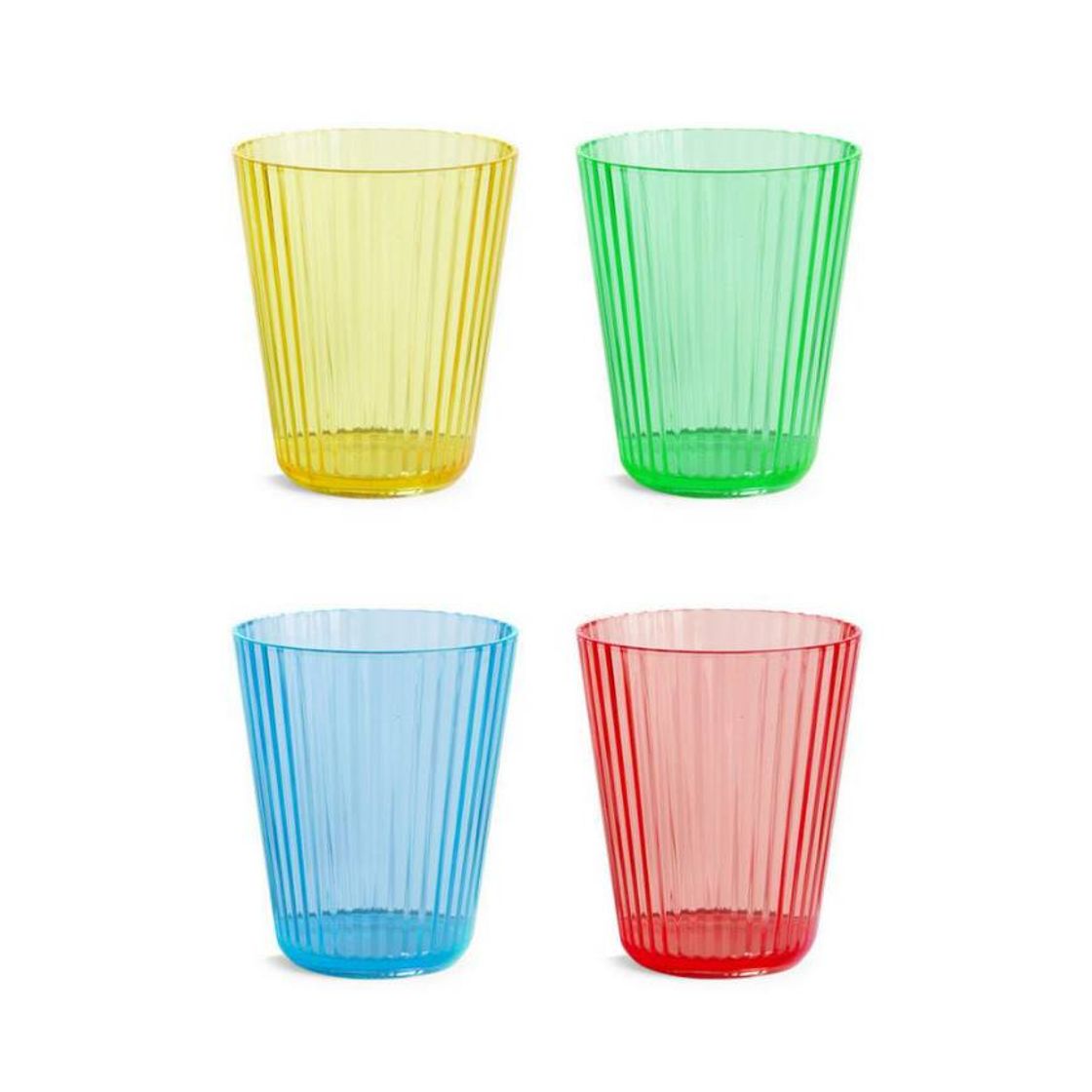 Fashion Pack de 4 vasos de plástico de colores 