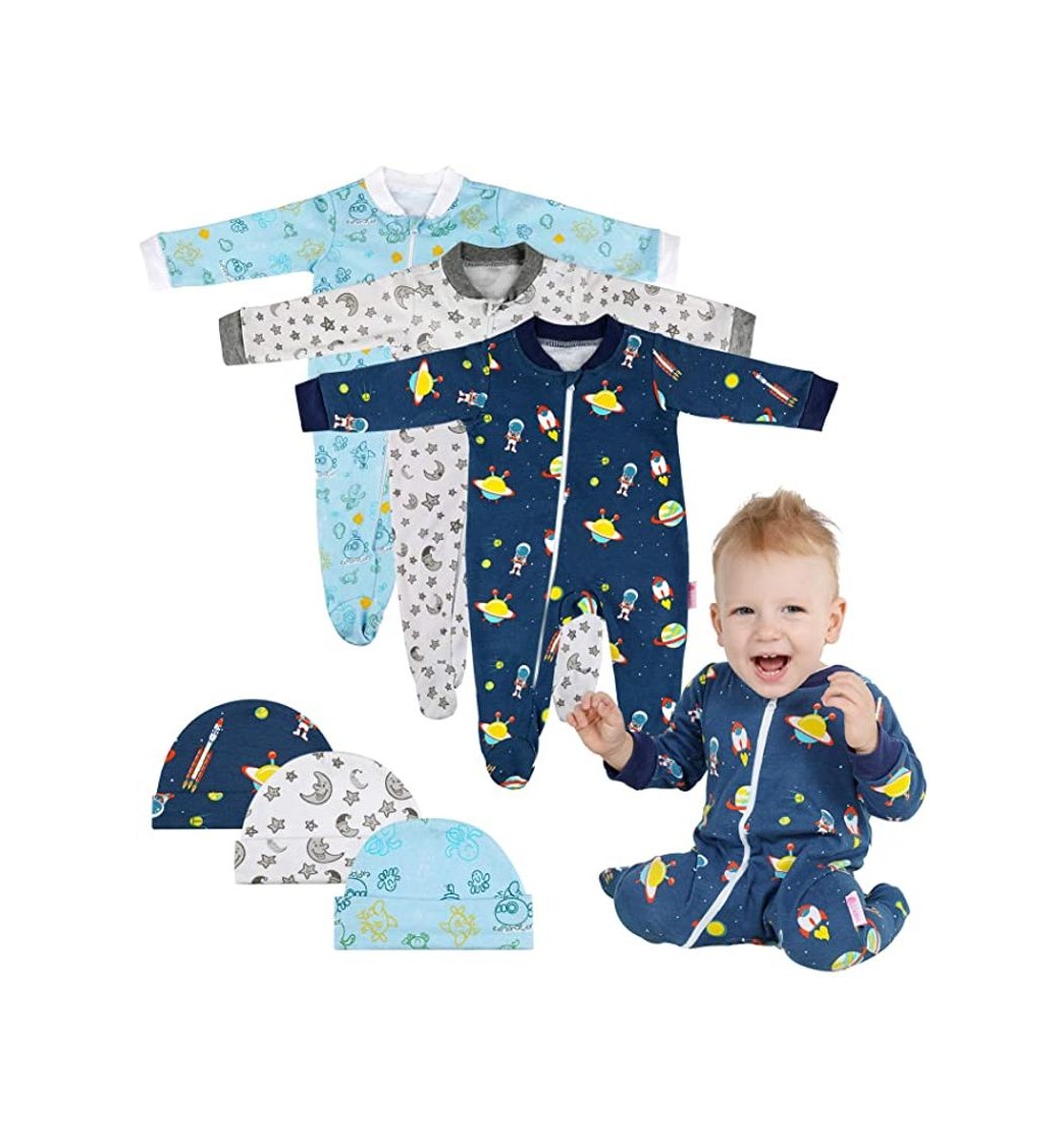 Producto Lictin 6 Piezas Pijama para Bebé- Mameluco de Algodón con Cremallera con