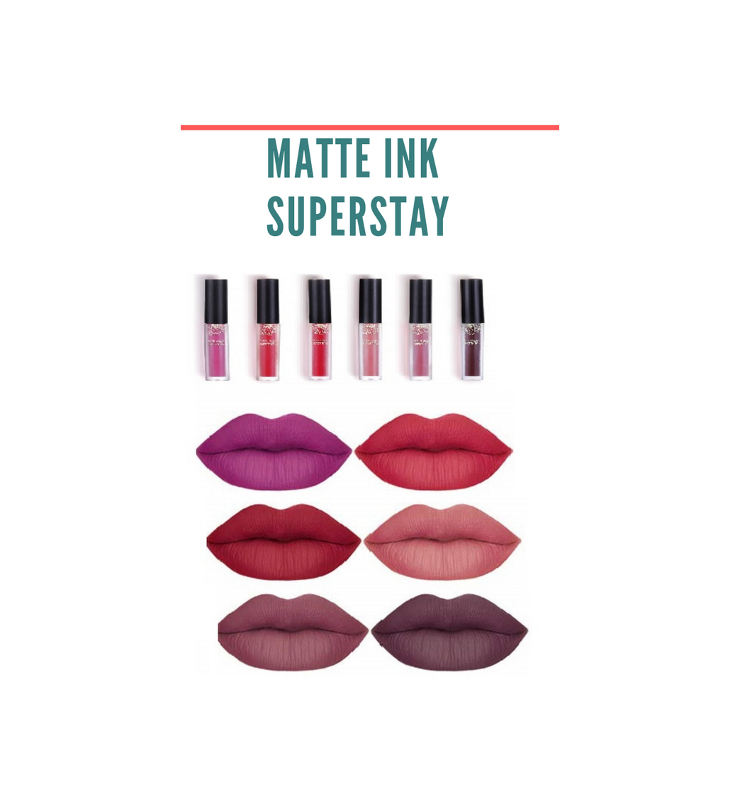 Belleza Luckyfine 6 Piezas Lápiz Labial Líquido Mate de Larga Duración Kit de