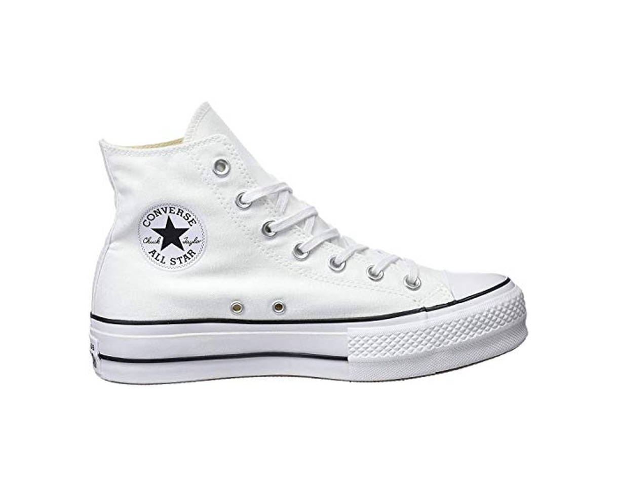 Fashion Converse Chuck Taylor CTAS Lift Ox Canvas, Zapatillas para Mujer, Blanco