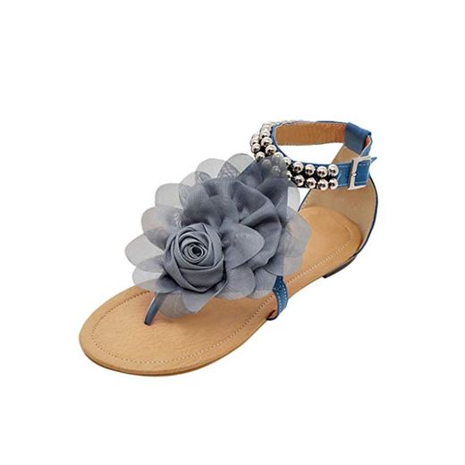 Sandalias Mujer Verano 2020 Planas Moda Retro Roma Sandalias de Vestir Playa Chanclas para Mujer Zapatos Sandalias de Punta Abierta Bohemia Casual Sandalias Fiesta Cómodo Flores Flip Flop vpass