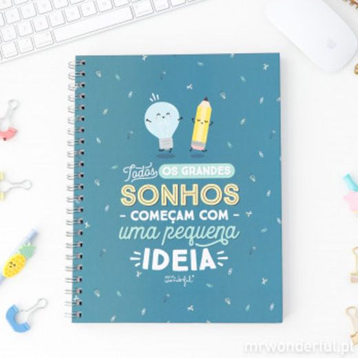 Caderno grande - Todos os grandes sonhos começam com uma ...