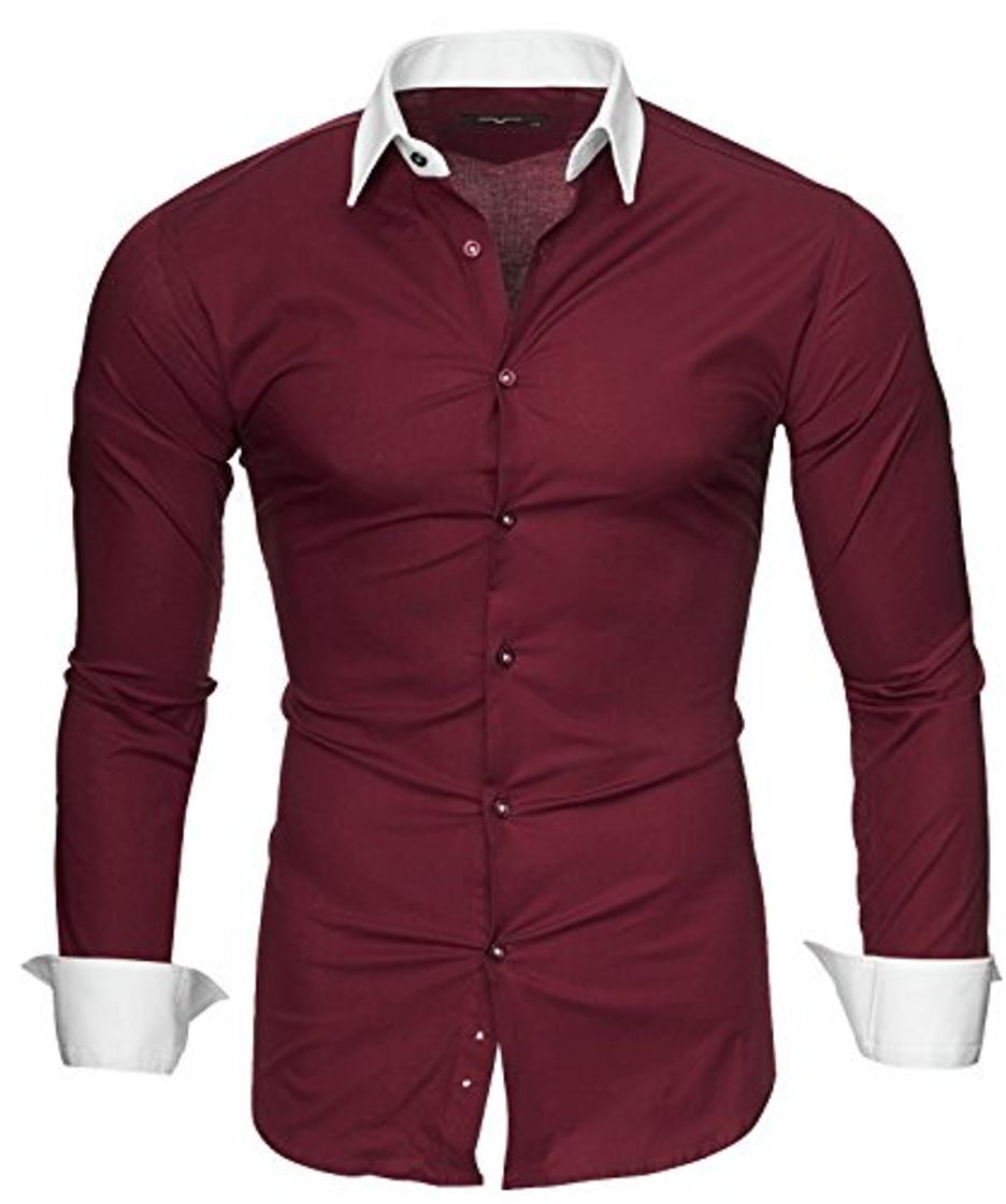 Fashion Kayhan Hombre Camisa Mailand, Bordeaux