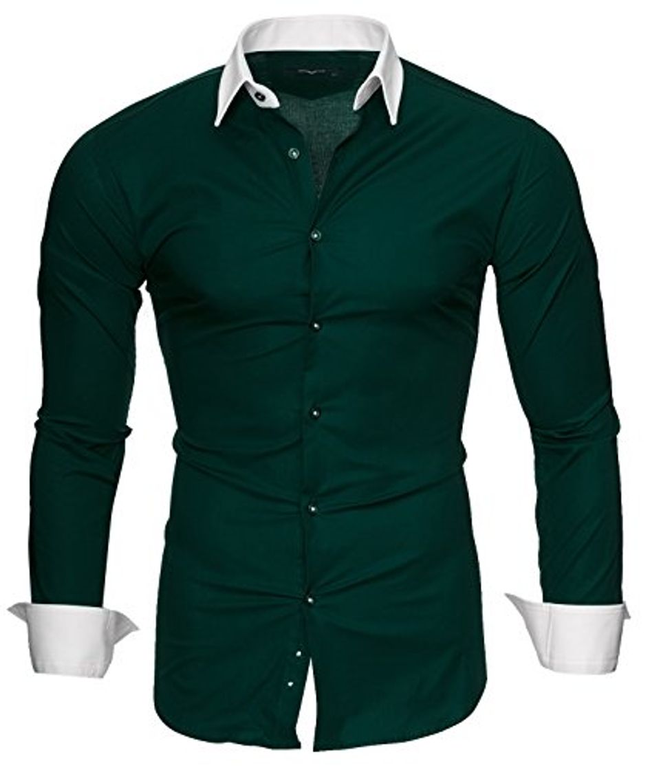 Fashion Kayhan Hombre Camisa Mailand, Darkgreen