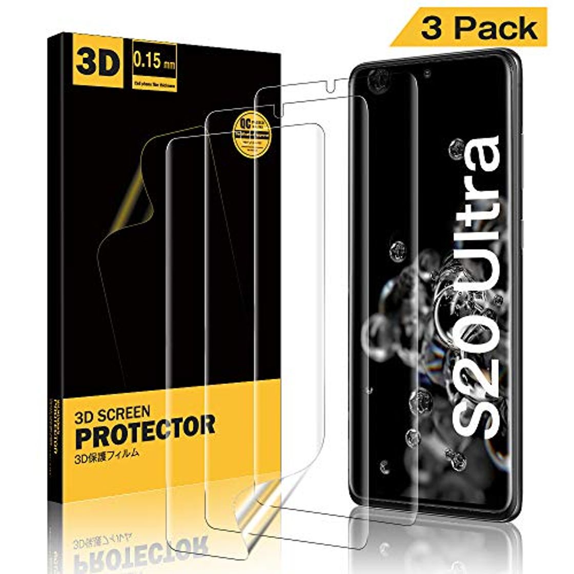 Product A-VIDET 3 Piezas Protector Pantalla para Samsung Galaxy S20 Ultra