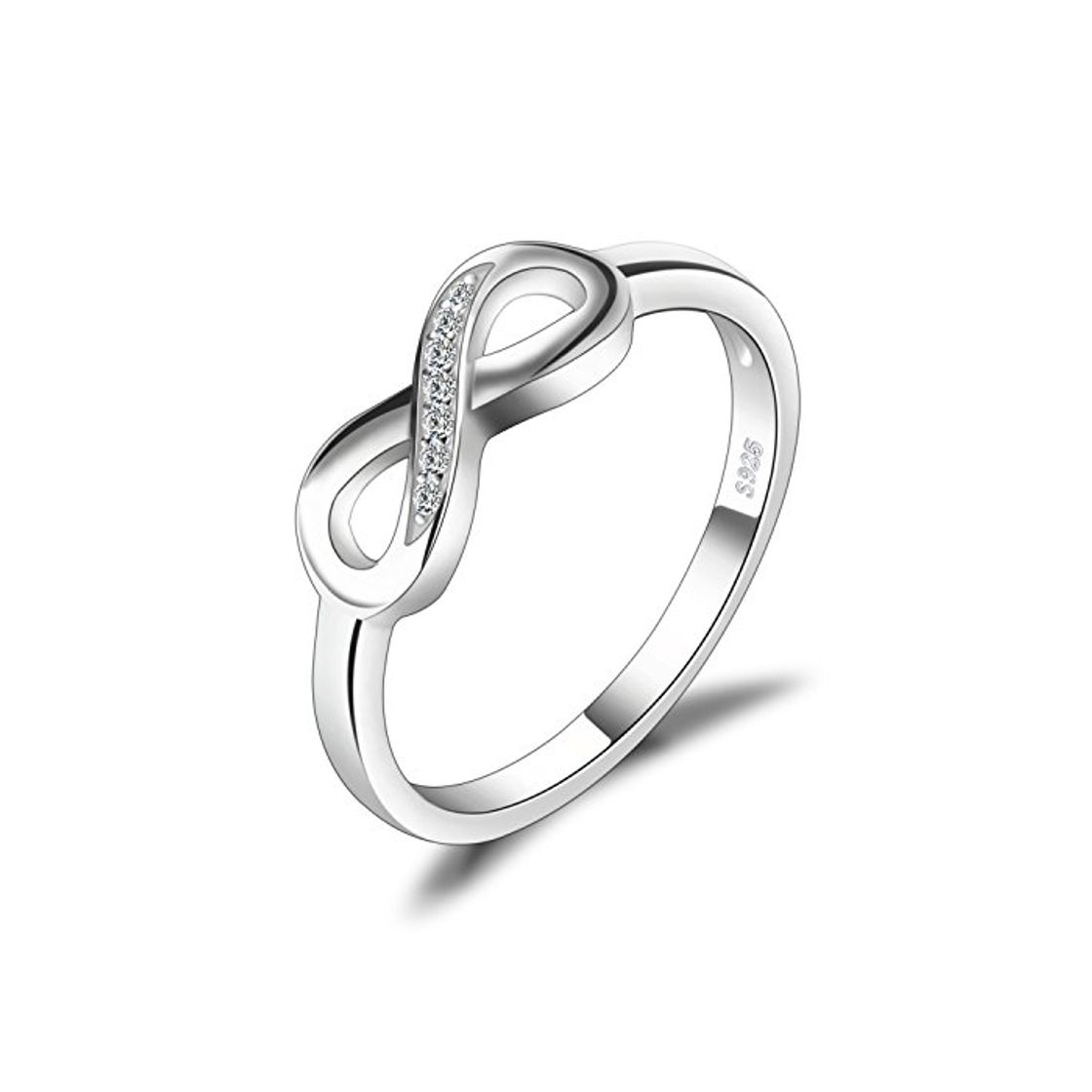 Social JewelryPalace Anillo infinito Amor Eterno de Circonia Cúbica Aniversario Promesa de Plata