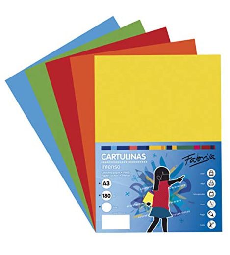 Pack 50 Cartulinas Colores Intensos Tamaño A3 180g
