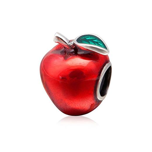Abalorio de plata de ley 925 con diseño de manzana