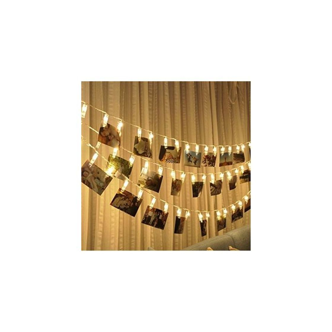 Social SUNNIOR 20 LED Foto Peg Clip cuerda luz fiesta decoración de la