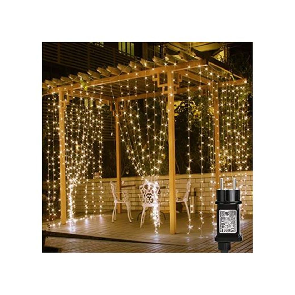 Social LE Cortina de Luces LED con Enchufe 3x3m 306 LED