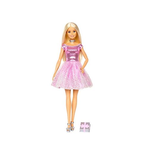 Barbie Muñeca rubia Feliz Cumpleaños con regalo