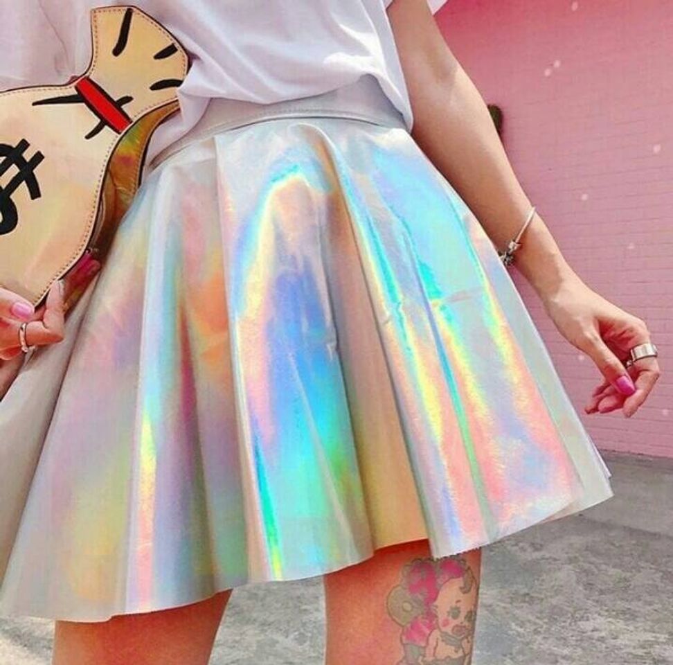 Moda Saia holográfica