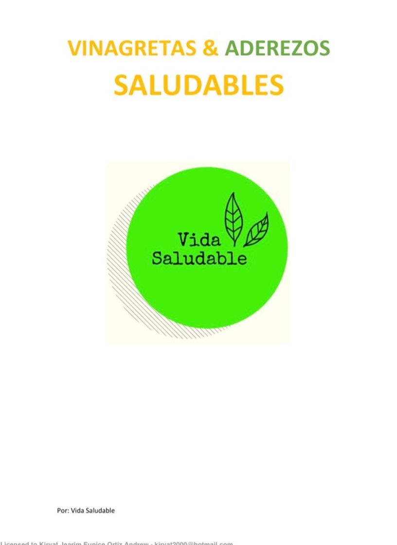 Fashion Recetario de Aderezos Saludables