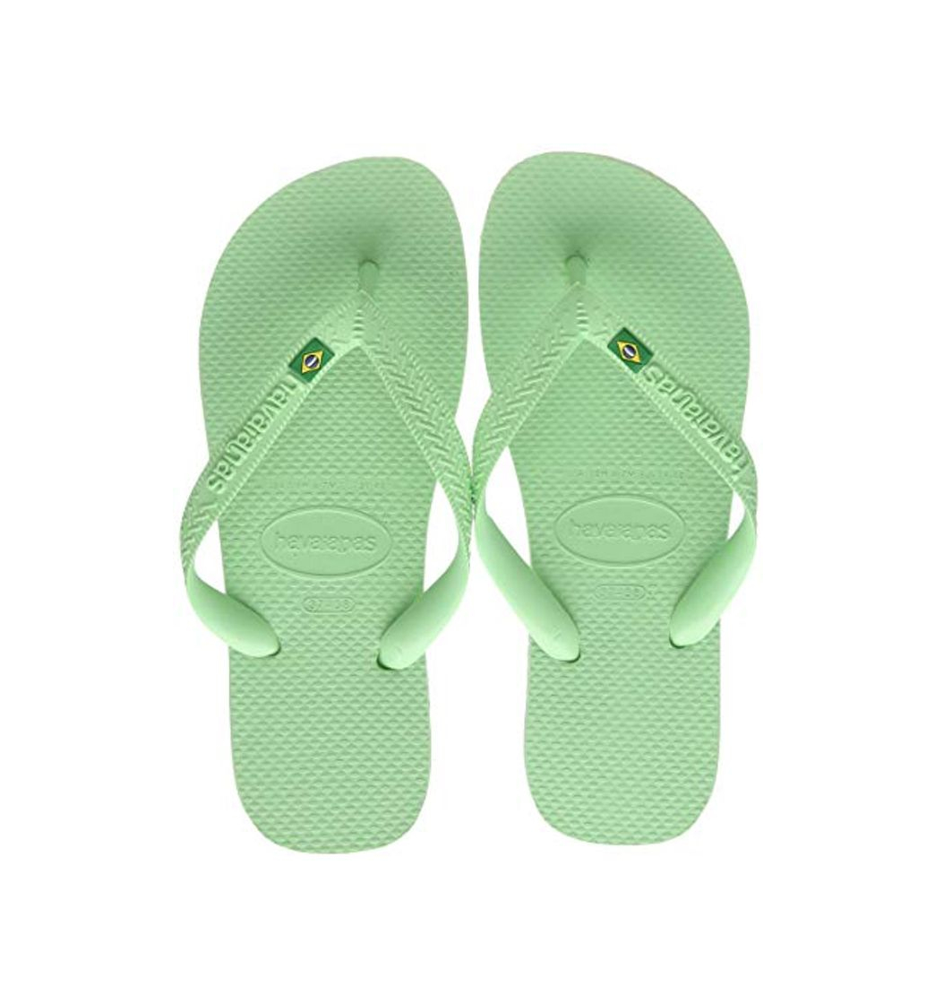 Moda Havaianas Brasil Logo, Chanclas Hombre, Hydro Green, 37